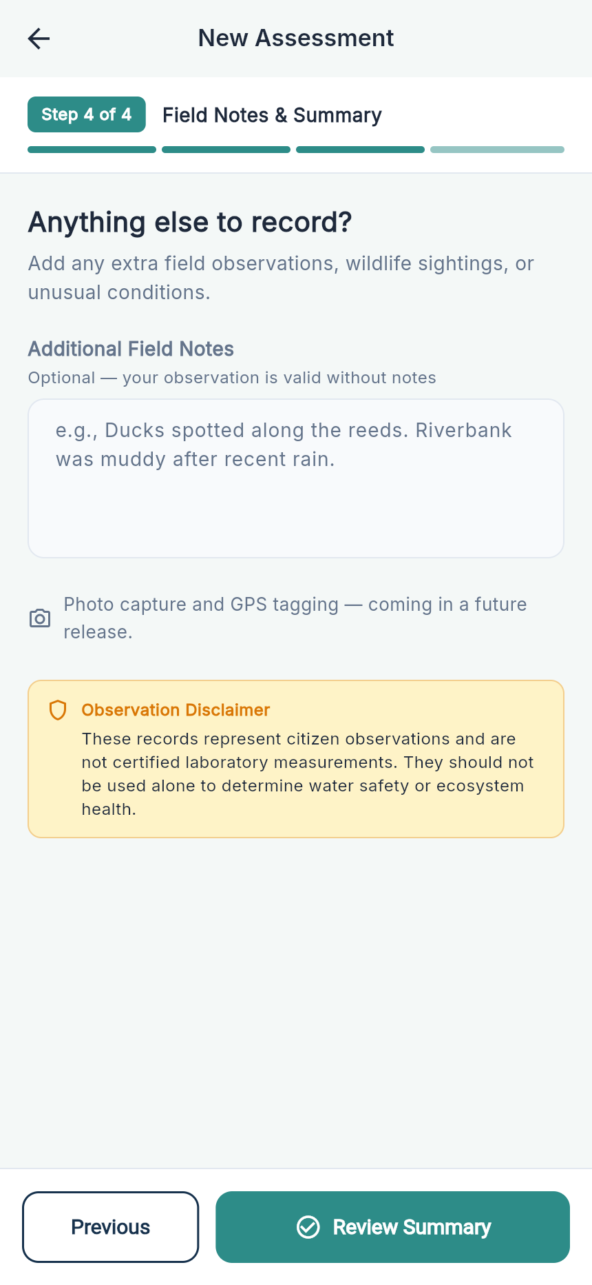 Step 4 Notes Screenshot