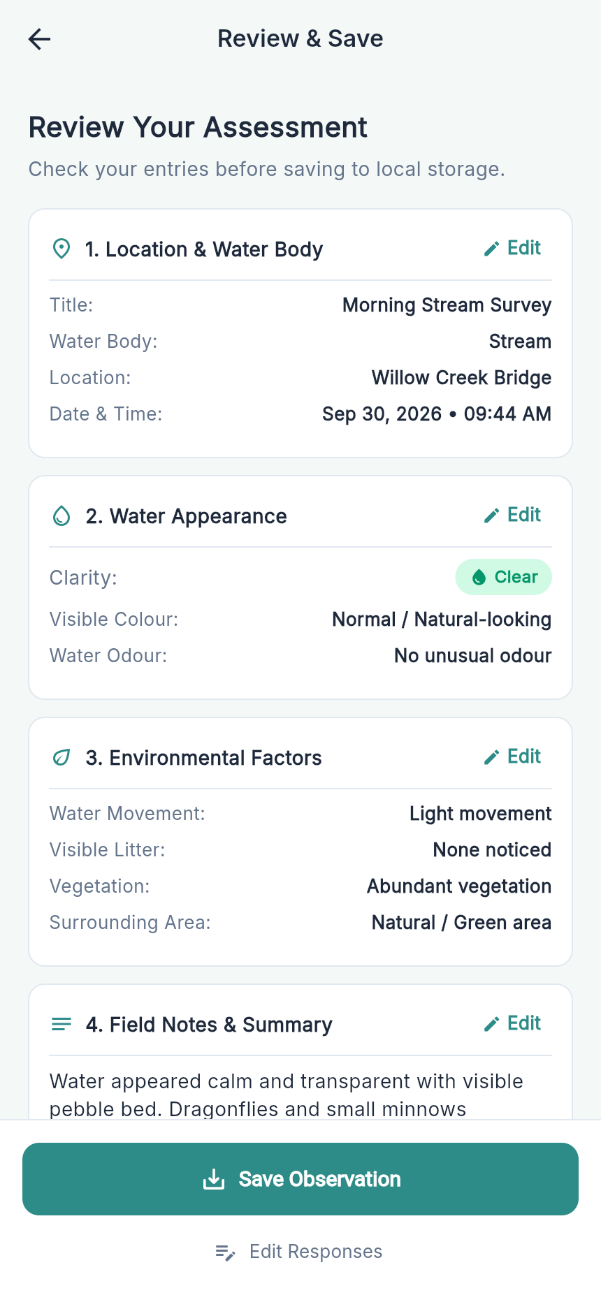 Review Screen Screenshot